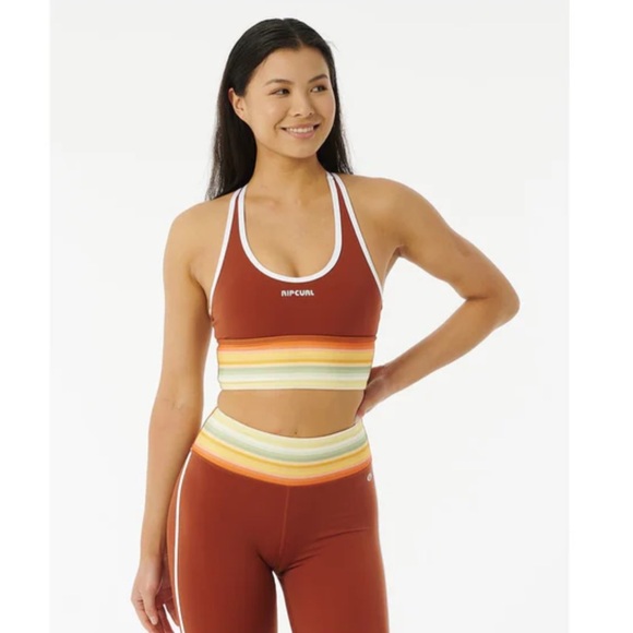 Rip Curl Trippin Run Swim Surf  Collection Tank and Legging Set /Size S /Maroon - Picture 5 of 16